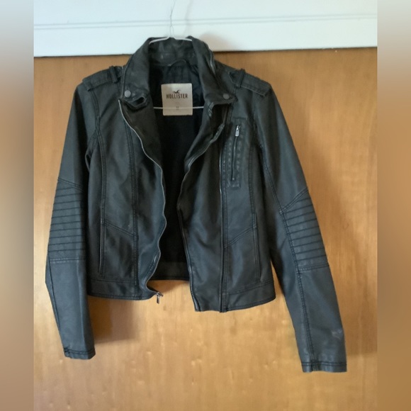 Hollister Jackets & Blazers - Hollister Black Faux Leather Jacket.
